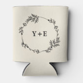 Elegant Simple Natural White Monogrammed Wedding Blikjeskoeler (Voorkant)