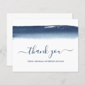 Elegant Simple Navy Blue Budget Hartelijk dank (Voorkant / Achterkant)