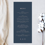 Elegant Simple Navy Blue Dusty Roos Monogram Menu<br><div class="desc">slim menu om het collectie aan te passen *als u meer papieren opties wilt,  kunt u dit ontwerp overbrengen naar een slim programma *of voor meer hulp contact met mij opnemen</div>