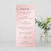 Elegant Simple Navy Blue en Blush Menu (Staand voorkant)