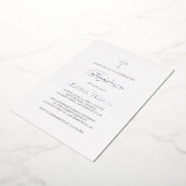 Elegant Simple Navy Blue Silver Cross Baptisme Folie Uitnodiging (Gedraaid)