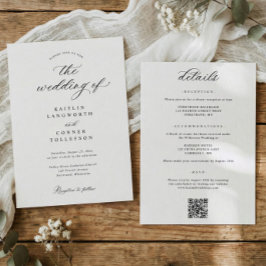 Elegant Simple Old Money All in One Wedding Kaart