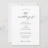 Elegant Simple Old Money Black and White Wedding Kaart (Voorkant)
