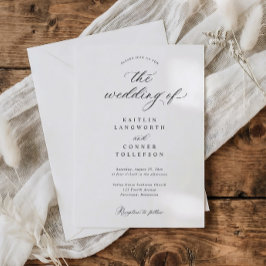 Elegant Simple Old Money Black and White Wedding Kaart