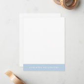 Elegant Simple Overlay Light Blue Name Note Card Notitiekaartje (Voorkant / Achterkant in situ)