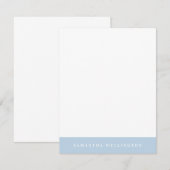 Elegant Simple Overlay Light Blue Name Note Card Notitiekaartje (Voorkant / Achterkant)