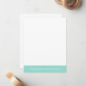 Elegant Simple Overlay Mint Green Name Note Card Notitiekaartje (Voorkant / Achterkant in situ)