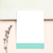 Elegant Simple Overlay Mint Green Name Note Card Notitiekaartje