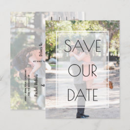 Elegant Simple Overlay Photo Wedding Save the Date Aankondigingskaart