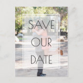Elegant Simple Overlay Photo Wedding Save the Date Aankondigingskaart (Voorkant)
