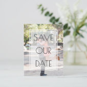 Elegant Simple Overlay Photo Wedding Save the Date Aankondigingskaart (Staand voorkant)