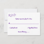Elegant Simple Paars Calligraphy Mandala Wedding RSVP Kaartje (Voorkant)