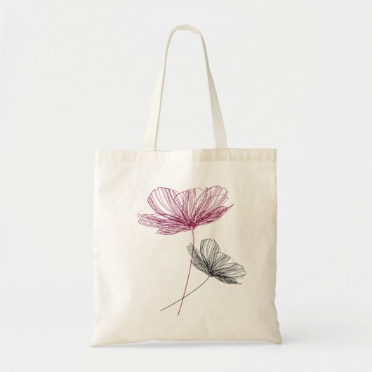 Elegant Simple Paars Flower Cute Boho Girly Artsy Tote Bag (Voorkant)