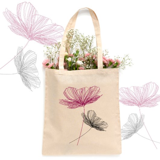 Elegant Simple Paars Flower Cute Boho Girly Artsy Tote Bag