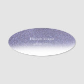 Elegant Simple Paars Glitter Bokeh Ombre Naamplaatje (Voorkant)