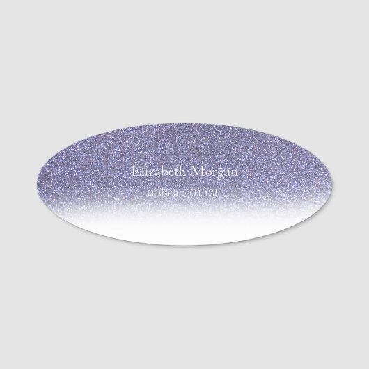 Elegant Simple Paars Glitter Bokeh Ombre Naamplaatje (Voorkant)
