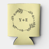 Elegant Simple Pale Yellow Monogrammed Wedding Blikjeskoeler (Voorkant)