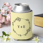 Elegant Simple Pale Yellow Monogrammed Wedding Blikjeskoeler