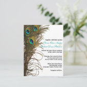 Elegant Simple Peacock Feathers Weddenschap Kaart (Staand voorkant)