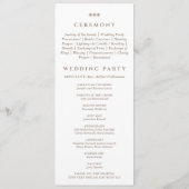 Elegant Simple Pearl Christian Wedding Program Programmakaart (Achterkant)