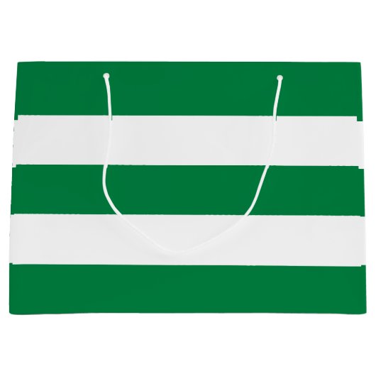 Elegant Simple Peppermint Green White Stripes Groot Cadeauzakje (Voorkant)