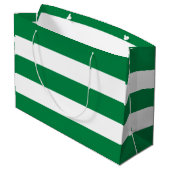 Elegant Simple Peppermint Green White Stripes Groot Cadeauzakje (Achterkant Gekanteld)