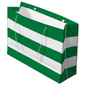 Elegant Simple Peppermint Green White Stripes Groot Cadeauzakje (Voorkant Gekanteld)