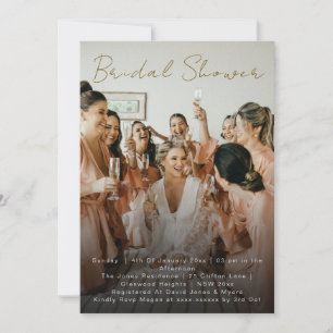 Elegant Simple Photo Bridal Shower Invitation Kaart