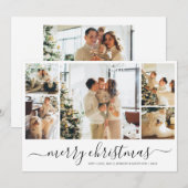 Elegant Simple Photo Collage Kerstfeestdag Kaart (Voorkant / Achterkant)