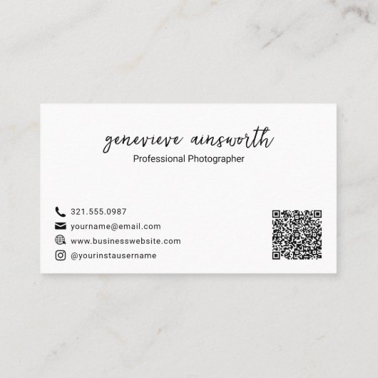 Elegant Simple Photo Collage Moderne Photography Visitekaartje (Achterkant)