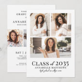 Elegant Simple Photo Graduation Party Kaart (Voorkant / Achterkant)