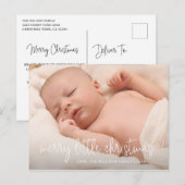 Elegant Simple Photo Holiday Birth Notice Aankondigingskaart (Voorkant / Achterkant)