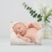 Elegant Simple Photo Holiday Birth Notice Aankondigingskaart (Staand voorkant)