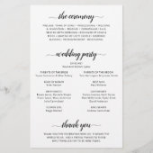 Elegant Simple Photo Moderne Wedding Program (Achterkant)