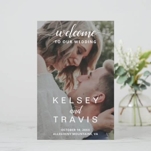 Elegant Simple Photo Moderne Wedding Program (Staand voorkant)