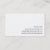 Elegant Simple Photo Photographir Fotografie Visitekaartje (Achterkant)