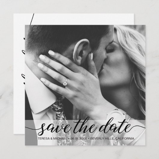 Elegant Simple Photo Save the Date Wedding (Voorkant / Achterkant)