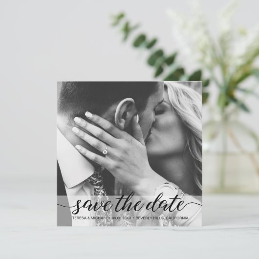 Elegant Simple Photo Save the Date Wedding (Staand voorkant)