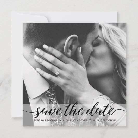 Elegant Simple Photo Save the Date Wedding (Voorkant)