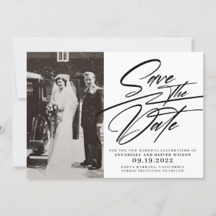 Elegant Simple Photo Vow Renewal Save The Date