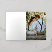 Elegant Simple Photo Weddenschap Bedankt Gold Folie Wenskaart (Buiten Laag)