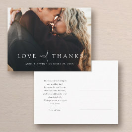 Elegant Simple Photo Weddenschap Hartelijk dank Briefkaart