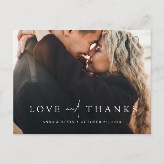 Elegant Simple Photo Weddenschap Hartelijk dank Briefkaart (Voorkant)