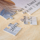 Elegant Simple Photo Weddenschap Onze grootste dag Legpuzzel (Zijkant)