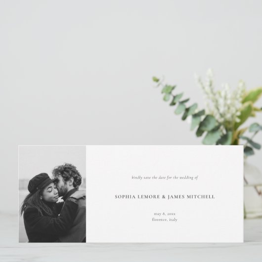 Elegant Simple Photo Wedding Horizontal Save The Date (Staand voorkant)