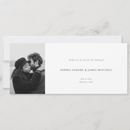 Elegant Simple Photo Wedding Horizontal Save The Date (Voorkant)