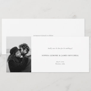 Elegant Simple Photo Wedding Horizontal Save The Date
