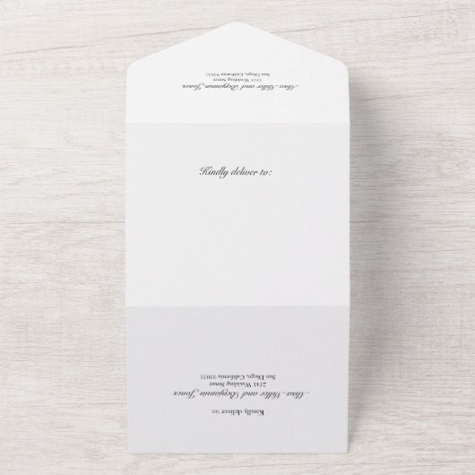 Elegant Simple Photo Wedding Invitation All In One Uitnodiging (Buitenkant)