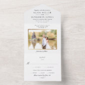 Elegant Simple Photo Wedding Invitation All In One Uitnodiging (Binnen)