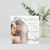 Elegant Simple Photo Wedding Invitation Save The Date (Staand voorkant)